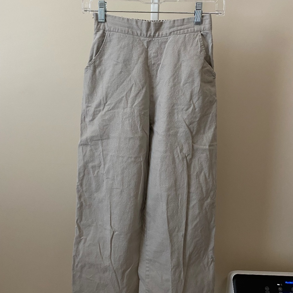 Beige Wide Legs Pants- Snatch Waist!